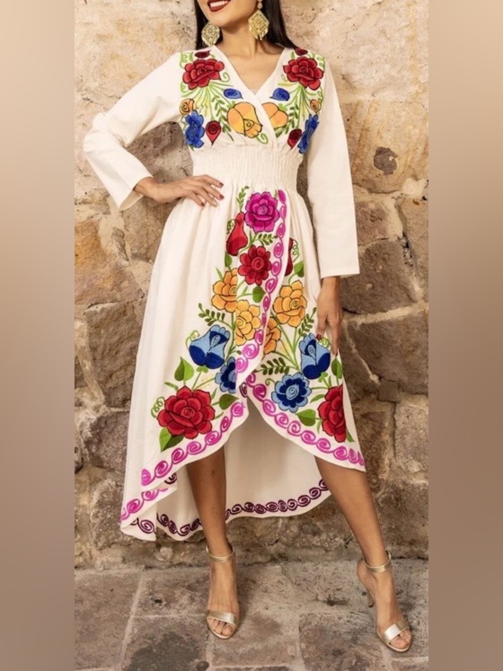 SOLEI Fernanda Floral Dress Ivory Small
NWOT